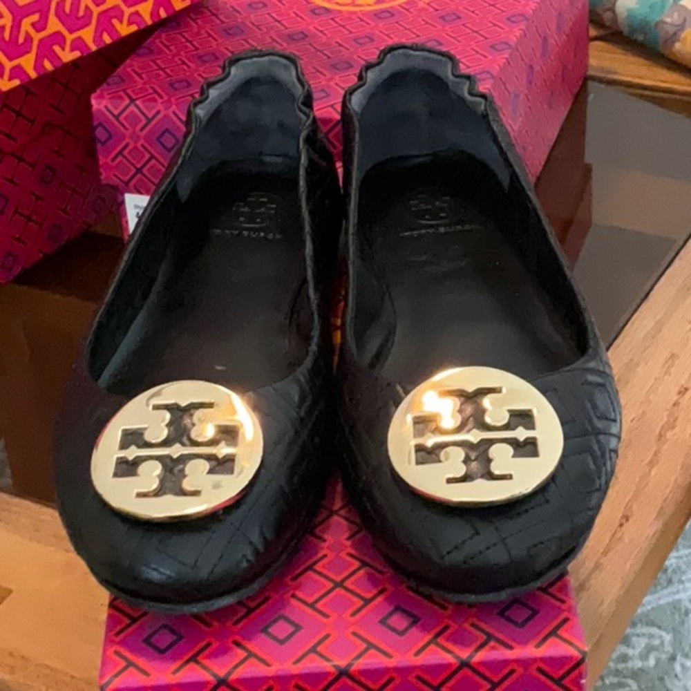 Tory Burch Black Ballet Flats